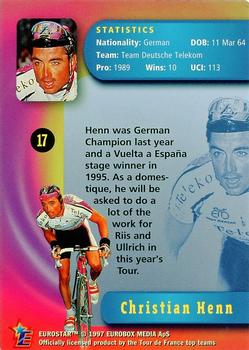 1997 Eurostar Tour de France #17 Christian Henn Back